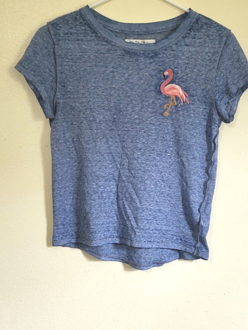 free People Short-Sleeve Tee with Pink Flamingo